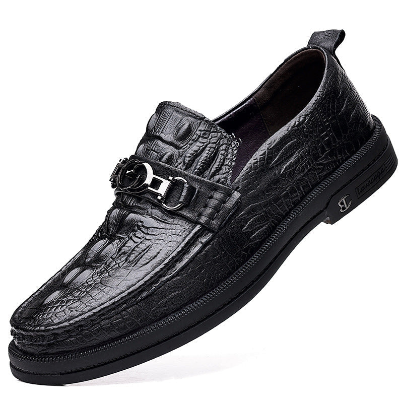 Men's New Crocodile Pattern Casual Leather Shoes