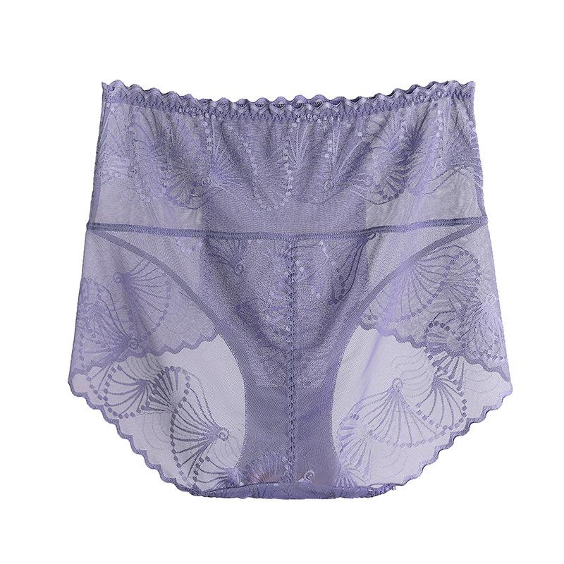 [ 4 PCS ]High Waist Seamless Lace Jacquard Panties