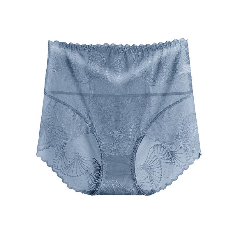 High Waist Seamless Lace Jacquard Panties