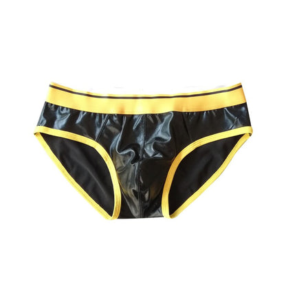 Sexy Men Faux Leather Mini Briefs