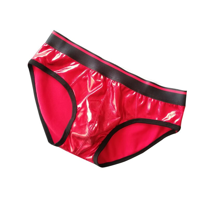 Sexy Men Faux Leather Mini Briefs