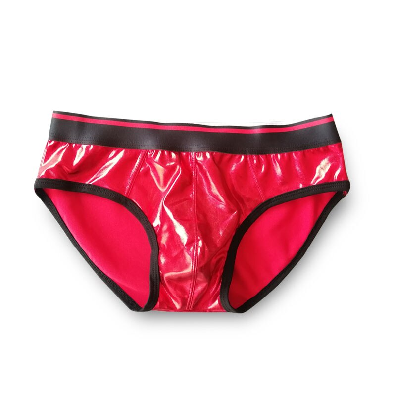 Sexy Men Faux Leather Mini Briefs