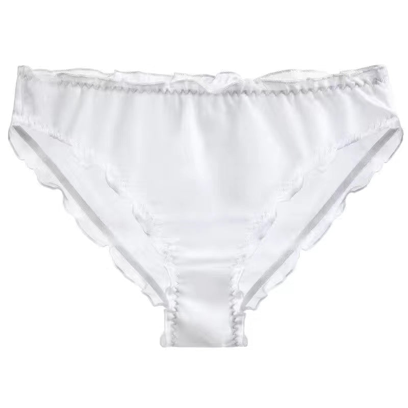 Men's Ruffled Silk Transparent Briefs -  Fashion Men's Panties