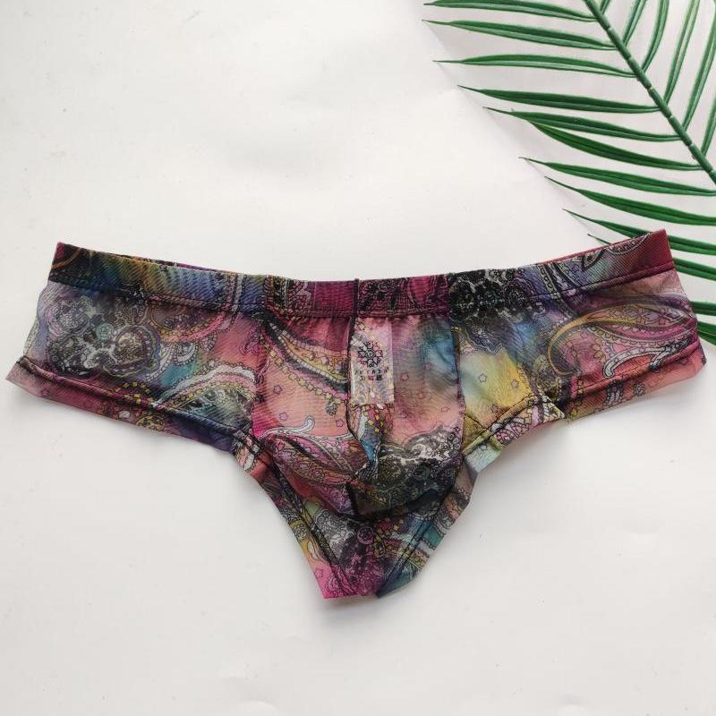 Ultra-Thin Transparent MeshColored Briefs -  Fashion Men's Panties