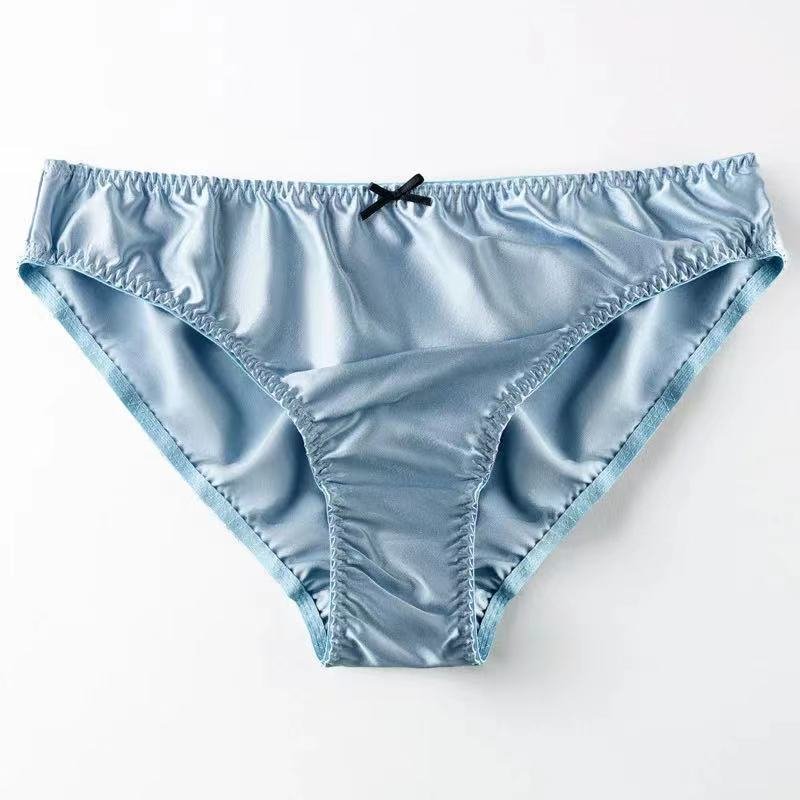 Men's Silk Simple Solid Color Panties -  