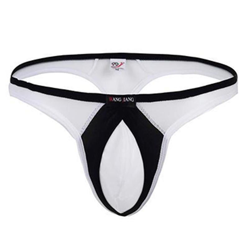 Men's low-rise mesh transparent thong -  