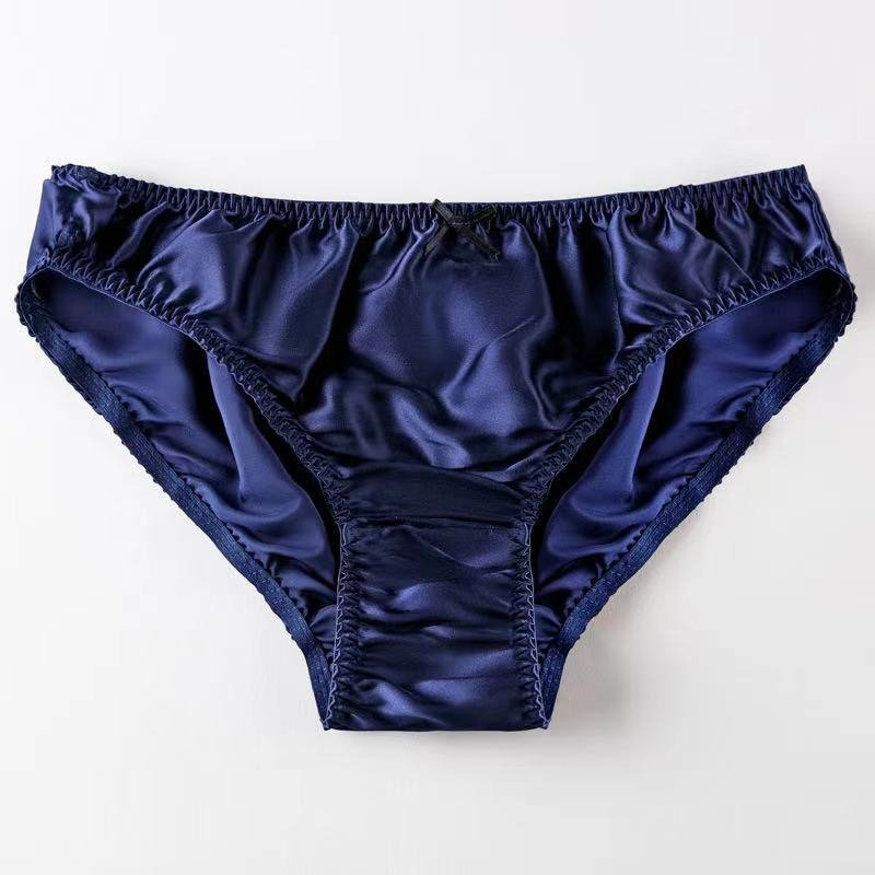 Men's Silk Simple Solid Color Panties -  