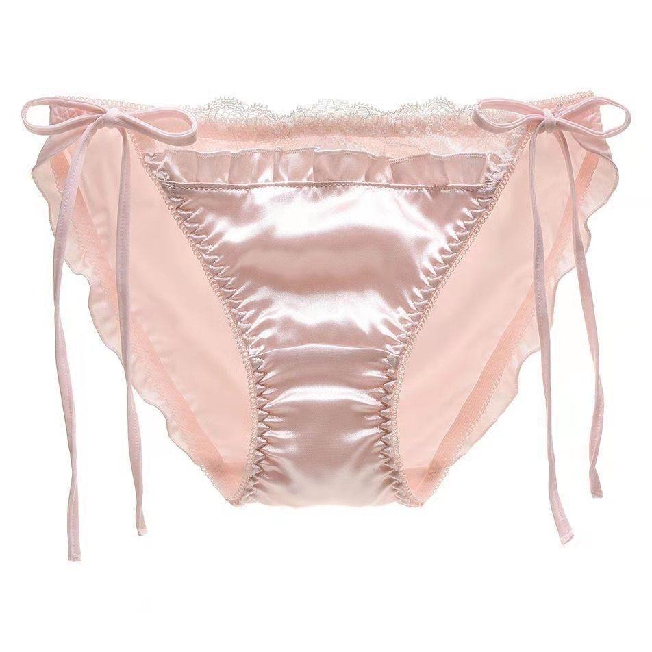 Lace Silk Tie Panties -  