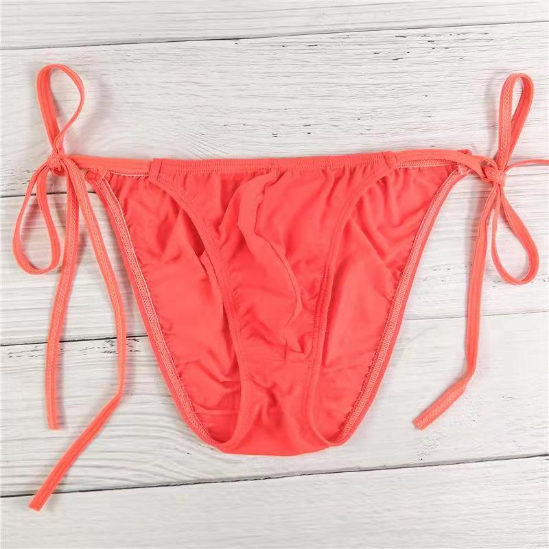 Lace-up Low-Rise Sexy Ice Silk Thong -  Fashion Men's Panties