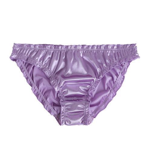 Men Solid Satin Ruffle Panties Sexy Thongs -  Fashion Men's Panties