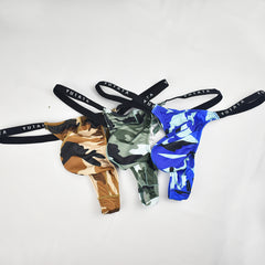 Men's Sexy Camouflage Thong Raised Pocket Thong Panties - Men's Fashion