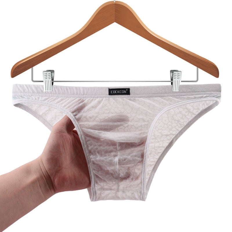 Men's lace transparent sexy briefs