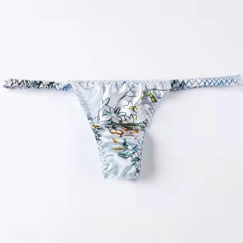 100% mulberry silk printed panties