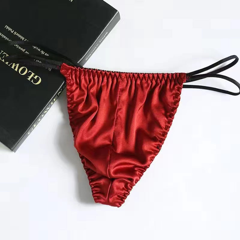 100% mulberry silk printed thong