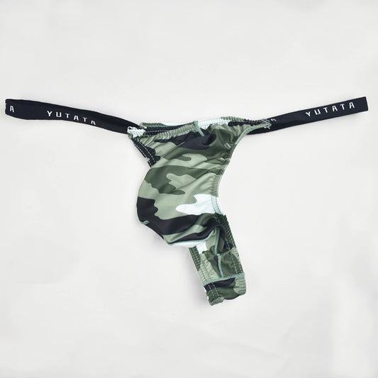 Men's Sexy Camouflage Thong Raised Pocket Thong Panties - Men's Fashion