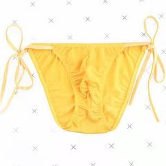 Lace-up Low-Rise Sexy Ice Silk Thong -  Fashion Men's Panties