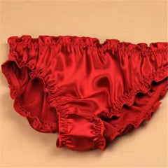 Ruffled New 100% mulberry silk panty