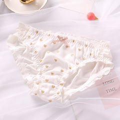 Men Shiny Satin Ruffle Lace Bikini Briefs